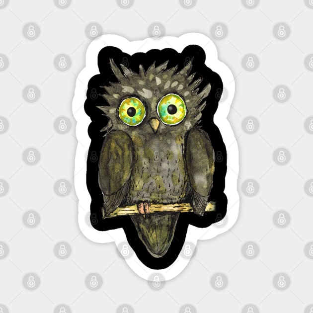 Little black owl Sticker by Bwiselizzy